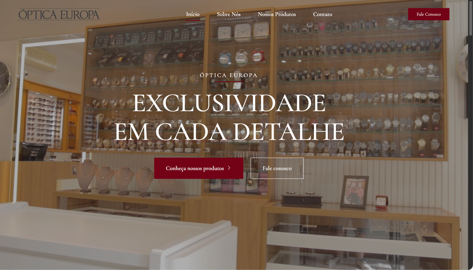 Óptica Europa — site multipágina